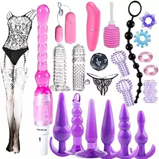 BOXIFA 23Pcs Penis Ring Sleeve Silicone Anal Plug Sex Toys for Butt Plug