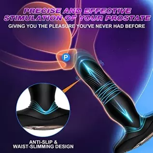 Thrusting Prostate Massager Anal Vibrator, Bukinler Thrusting Vibrator with Remote Control and Ultrafast Thrusting Frequency Ana Thrusting Prostate Massager Anal Vibrator, Bukinler Thrusting Vibrator with Remote Control and Ultrafast Thrusting Frequency Ana