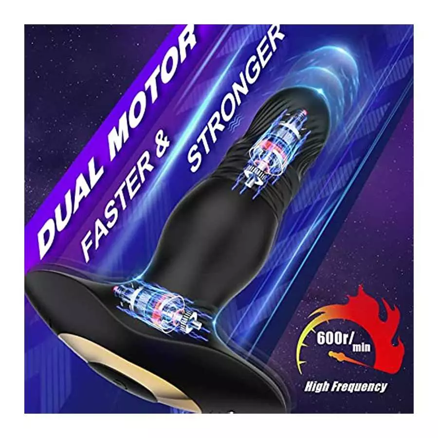 Thrusting Prostate Massager Anal Vibrator, Bukinler Thrusting Vibrator with Remote Control and Ultrafast Thrusting Frequency Ana