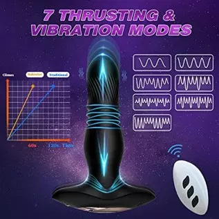 Thrusting Prostate Massager Anal Vibrator, Bukinler Thrusting Vibrator with Remote Control and Ultrafast Thrusting Frequency Ana Thrusting Prostate Massager Anal Vibrator, Bukinler Thrusting Vibrator with Remote Control and Ultrafast Thrusting Frequency Ana