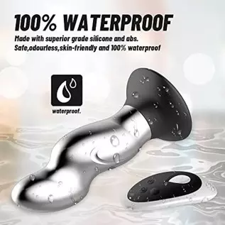 G-spot Anal Plug Metal Vibrator, Vibrating Prostate Massager Dildo with Suction Cup for Hands-Free, Remote Control 10 Vibrations G-spot Anal Plug Metal Vibrator, Vibrating Prostate Massager Dildo with Suction Cup for Hands-Free, Remote Control 10 Vibrations