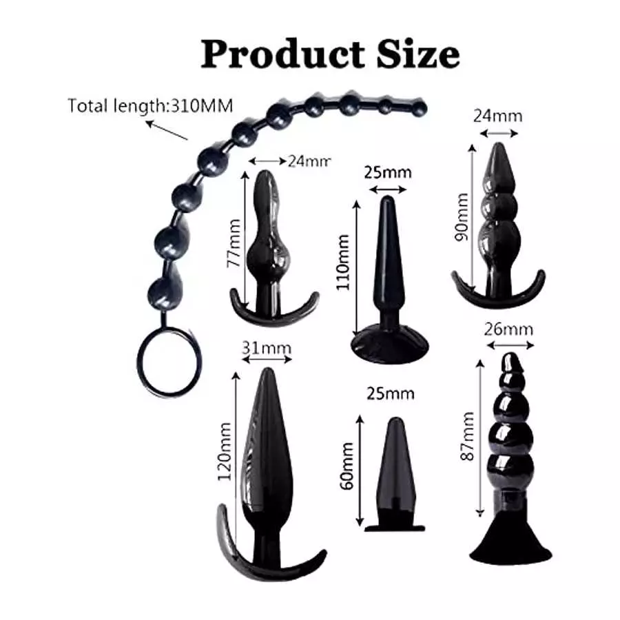 Anal Plug Trainer Kit for Comfortable Long-Term Wear, Pack of 8 Silicone Anal Plugs Training Set with Flared Base Prostate Sex T