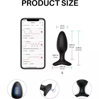 LOVENSE Hush 2 Butt Plug 1.0", Silicone Anal Vibrating Ball for Men, Big Plug Vibration Machine for Women and Couples, Anal Plug