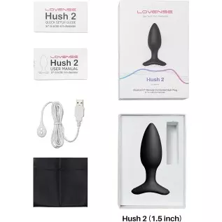 LOVENSE Hush 2 Butt Plug 1.0", Silicone Anal Vibrating Ball for Men, Big Plug Vibration Machine for Women and Couples, Anal Plug