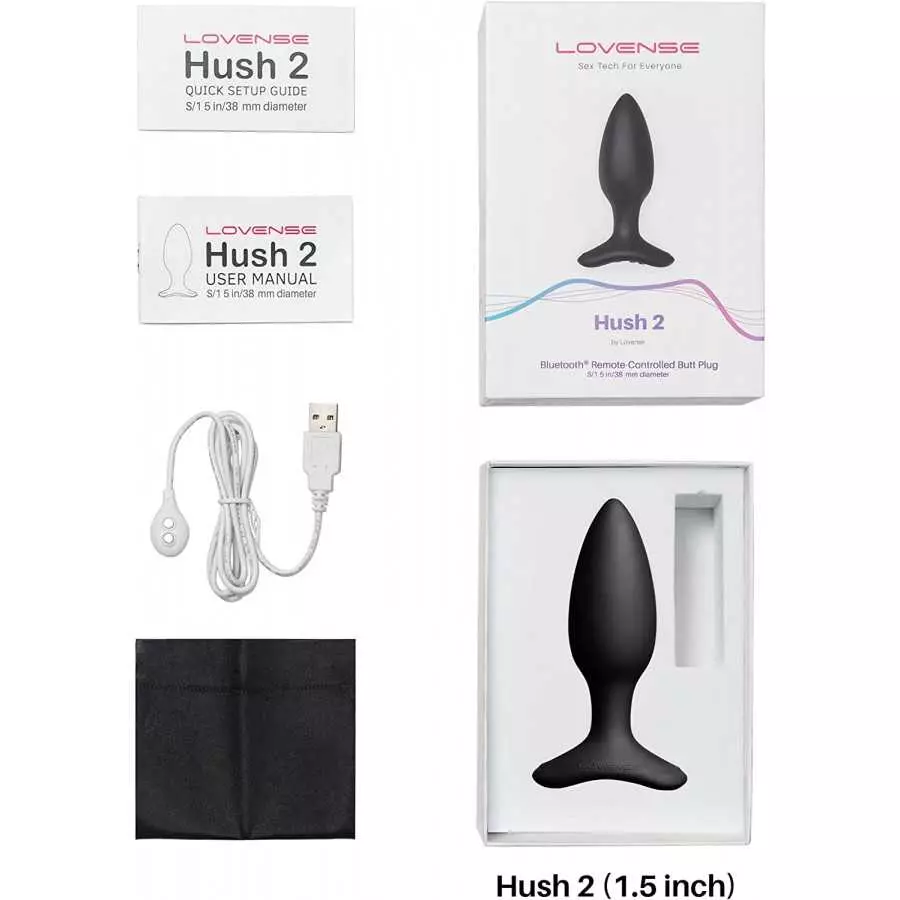 LOVENSE Hush 2 Butt Plug 1.0", Silicone Anal Vibrating Ball for Men, Big Plug Vibration Machine for Women and Couples, Anal Plug