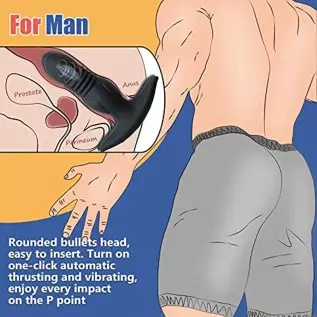 Sex Toys for Men, Prostate Stimulor Toys with Anti-Slip Design, Ultrafast Vibrating Anal Butt Plug Dildo Vibrator for Vaginal an