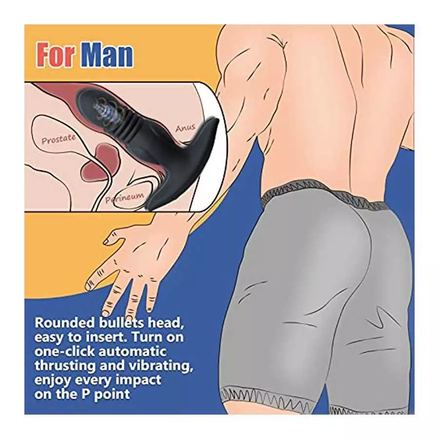 Sex Toys for Men, Prostate Stimulor Toys with Anti-Slip Design, Ultrafast Vibrating Anal Butt Plug Dildo Vibrator for Vaginal an