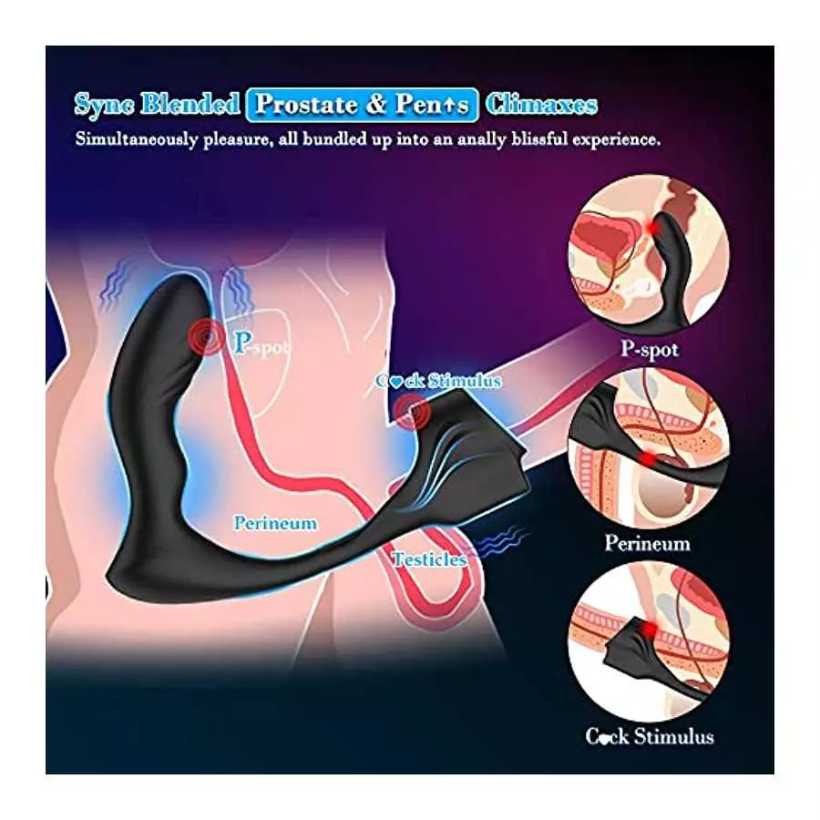 Blended Climax Prostate Massager Penis Vibrator Male Adult Sex Toys for Men, Remote Control Vibrating Anal Dildo Butt Plug Vibra