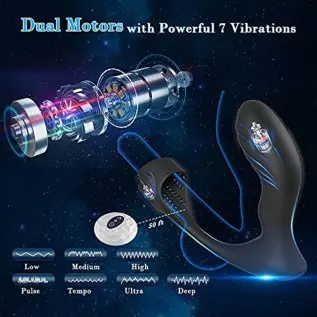 Blended Climax Prostate Massager Penis Vibrator Male Adult Sex Toys for Men, Remote Control Vibrating Anal Dildo Butt Plug Vibra