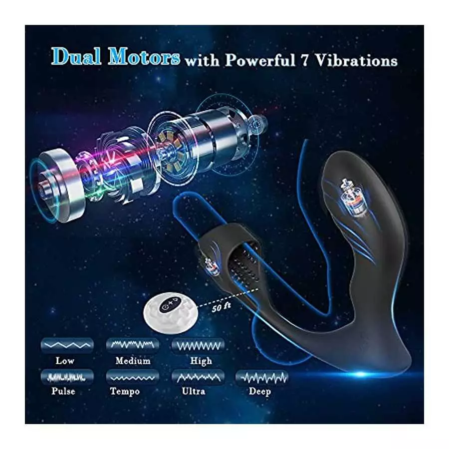 Blended Climax Prostate Massager Penis Vibrator Male Adult Sex Toys for Men, Remote Control Vibrating Anal Dildo Butt Plug Vibra