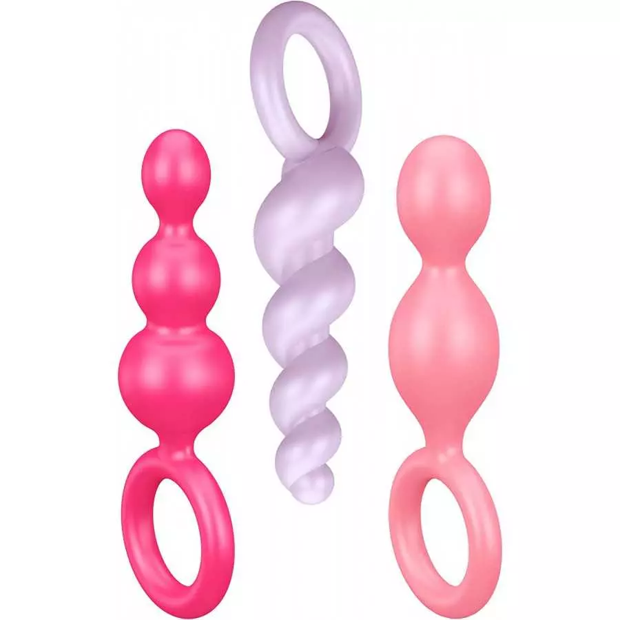 Satisfyer Anal Plugs 3 Piece Set - Butt Plug, Anal Dildo, 3 Different Structures, Soft Silicone, Increasing Diameter, Retaining Satisfyer Anal Plugs 3 Piece Set - Butt Plug, Anal Dildo, 3 Different Structures, Soft Silicone, Increasing Diameter, Retaining