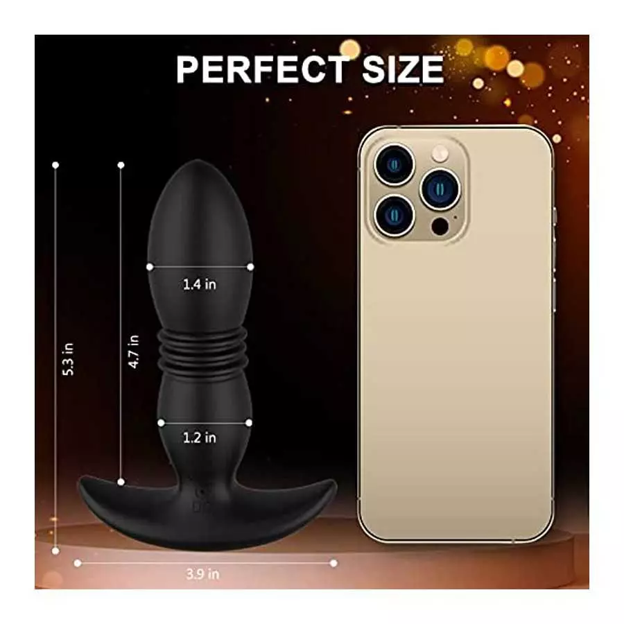 Thrusting Anal Vibrator Prostate Massager for Men Women, P Spot Vibrator Butt Plug Sex Toy with 7 Vibrations 3 Thrusts for Anal 