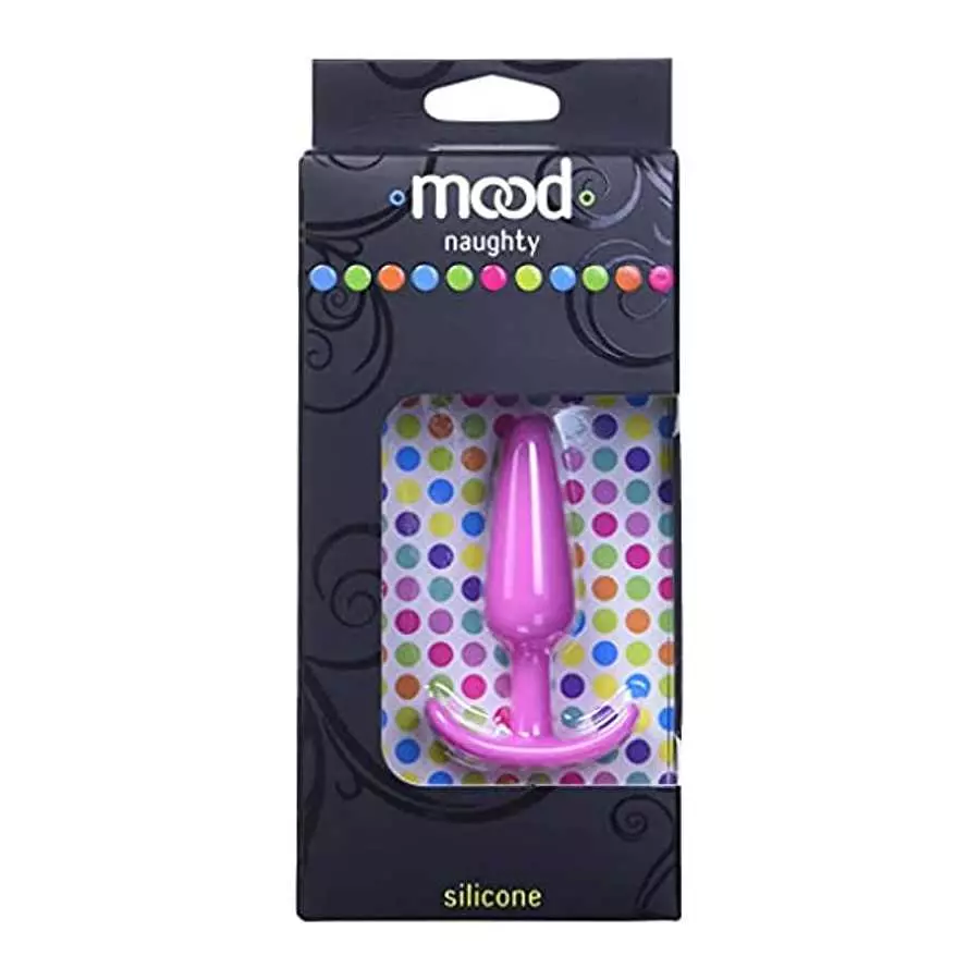 Doc Johnson Mood - Naughty 1 - Silicone Anal Plug - Small - 3.3 in. Long and 0.8 in. Wide - Tapered Base for Comfort Between The