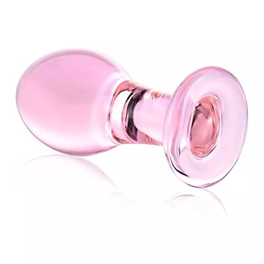 Glass Butt Plug Big, Medium and Small Three-Piece Butt Training Set Sex Slave Abuse Sex Toys Men and Women Combination Pink