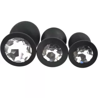 3 Pcs 3 Size Silicone Jeweled Anal Butt Plugs Anal Trainer Toys Hmxpls Sex Love Games Personal Massager for Women Men Couples Lo