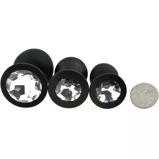 3 Pcs 3 Size Silicone Jeweled Anal Butt Plugs Anal Trainer Toys Hmxpls Sex Love Games Personal Massager for Women Men Couples Lo