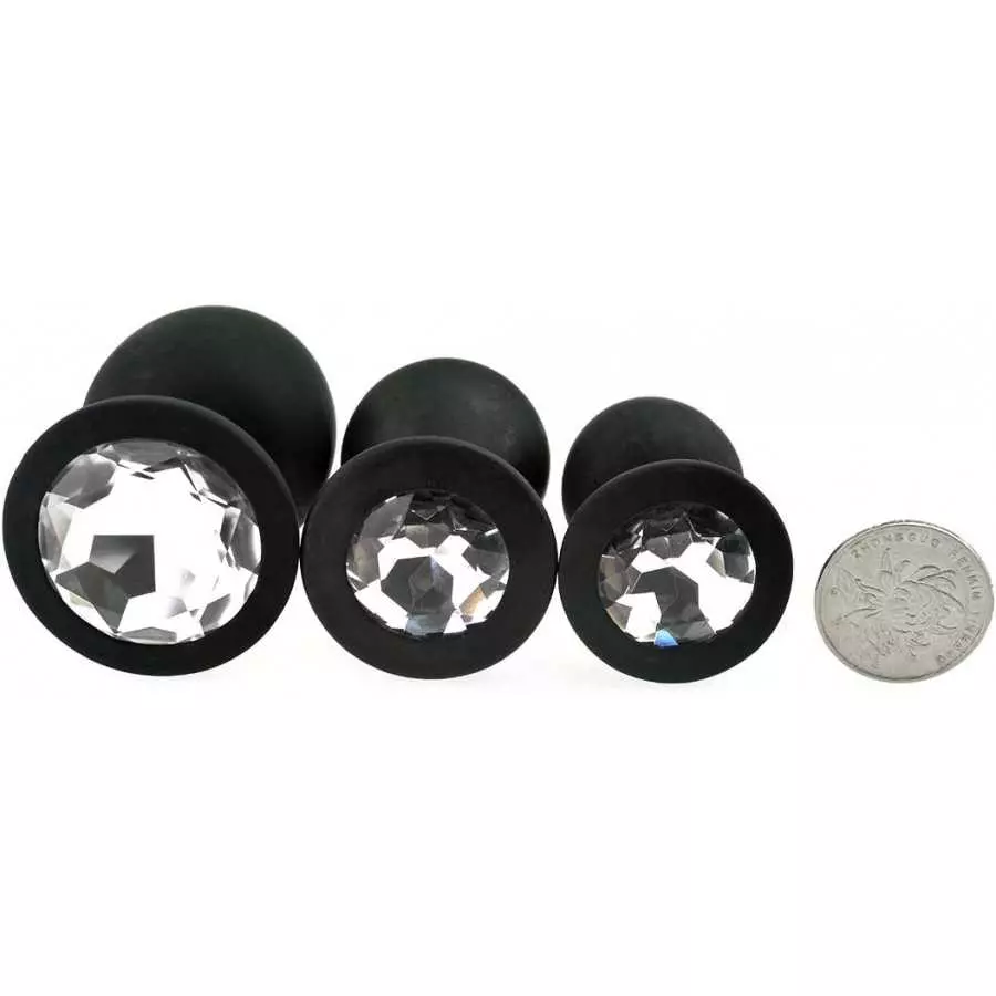 3 Pcs 3 Size Silicone Jeweled Anal Butt Plugs Anal Trainer Toys Hmxpls Sex Love Games Personal Massager for Women Men Couples Lo
