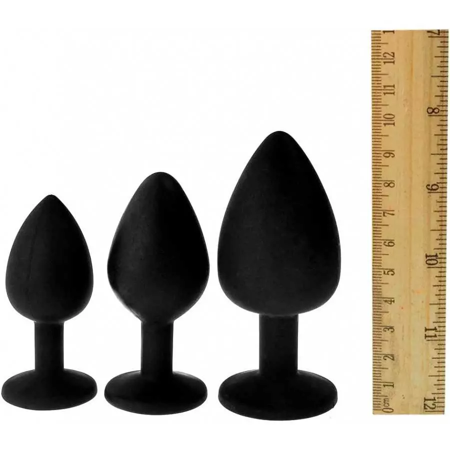 3 Pcs 3 Size Silicone Jeweled Anal Butt Plugs Anal Trainer Toys Hmxpls Sex Love Games Personal Massager for Women Men Couples Lo