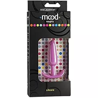 Doc Johnson Mood - Naughty 1 - Silicone Anal Plug - Small - 3.3 in. Long and 0.8 in. Wide - Tapered Base for Comfort Between The