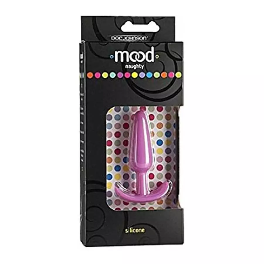 Doc Johnson Mood - Naughty 1 - Silicone Anal Plug - Small - 3.3 in. Long and 0.8 in. Wide - Tapered Base for Comfort Between The