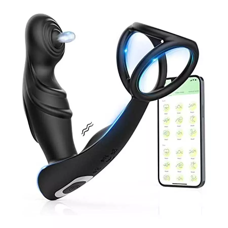 Prostate Massager Anal Vibrator with Cock Ring Anal Toy Plug Sex Toys APP Control 9 Vibration and Tapping Butt Plug G Spot Vibra Prostate Massager Anal Vibrator with Cock Ring Anal Toy Plug Sex Toys APP Control 9 Vibration and Tapping Butt Plug G Spot Vibra