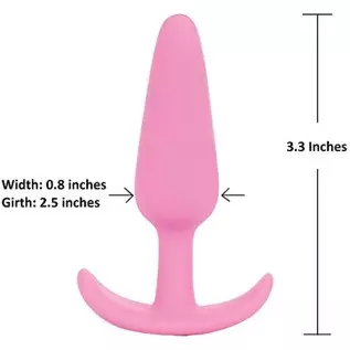 Doc Johnson Mood - Naughty 1 - Silicone Anal Plug - Small - 3.3 in. Long and 0.8 in. Wide - Tapered Base for Comfort Between The