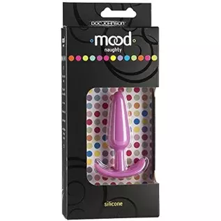 Doc Johnson Mood - Naughty 1 - Silicone Anal Plug - Small - 3.3 in. Long and 0.8 in. Wide - Tapered Base for Comfort Between The
