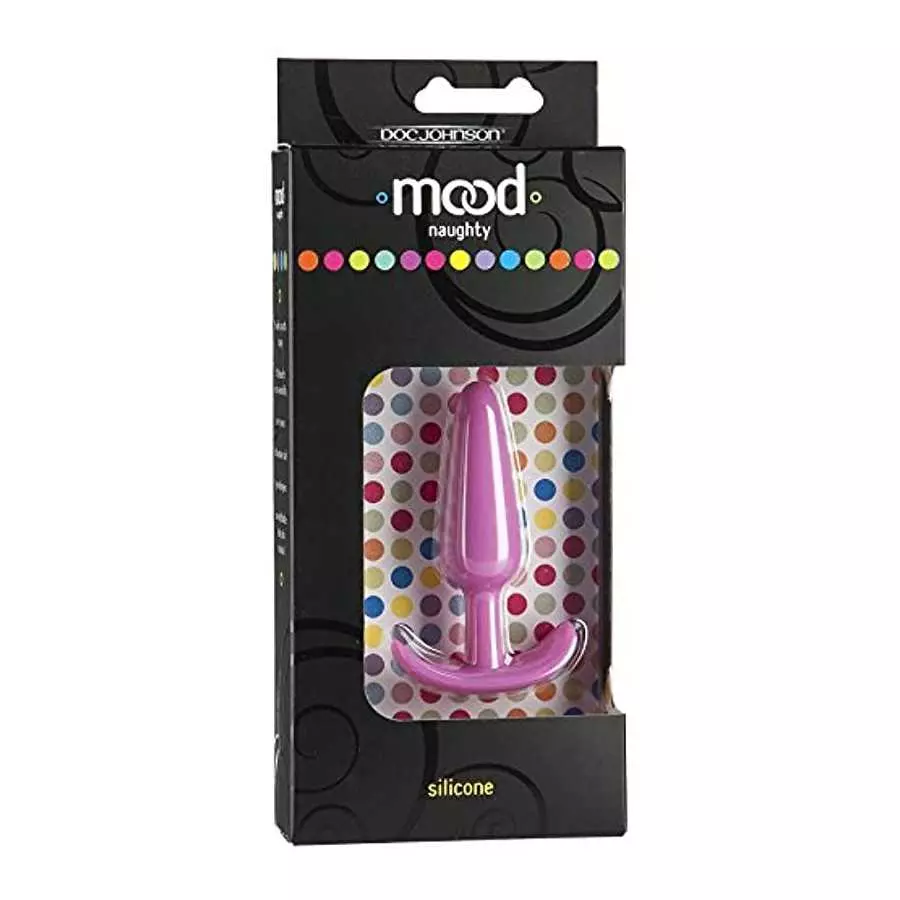 Doc Johnson Mood - Naughty 1 - Silicone Anal Plug - Small - 3.3 in. Long and 0.8 in. Wide - Tapered Base for Comfort Between The