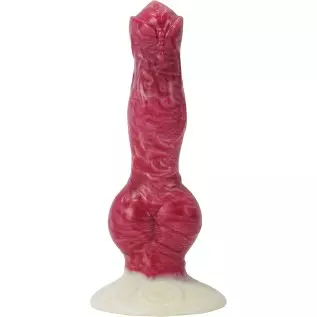 Realistic Dog Suction Cup Dildo for Beginners, 8.26 inches Pink Silicone Anal Butt Plug Adult Toys Animal Dildo for Women Lesbia