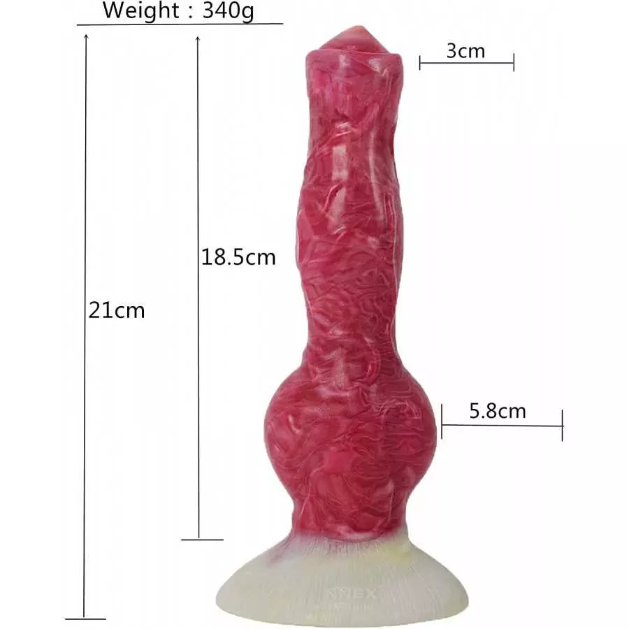 Realistic Dog Suction Cup Dildo for Beginners, 8.26 inches Pink Silicone Anal Butt Plug Adult Toys Animal Dildo for Women Lesbia