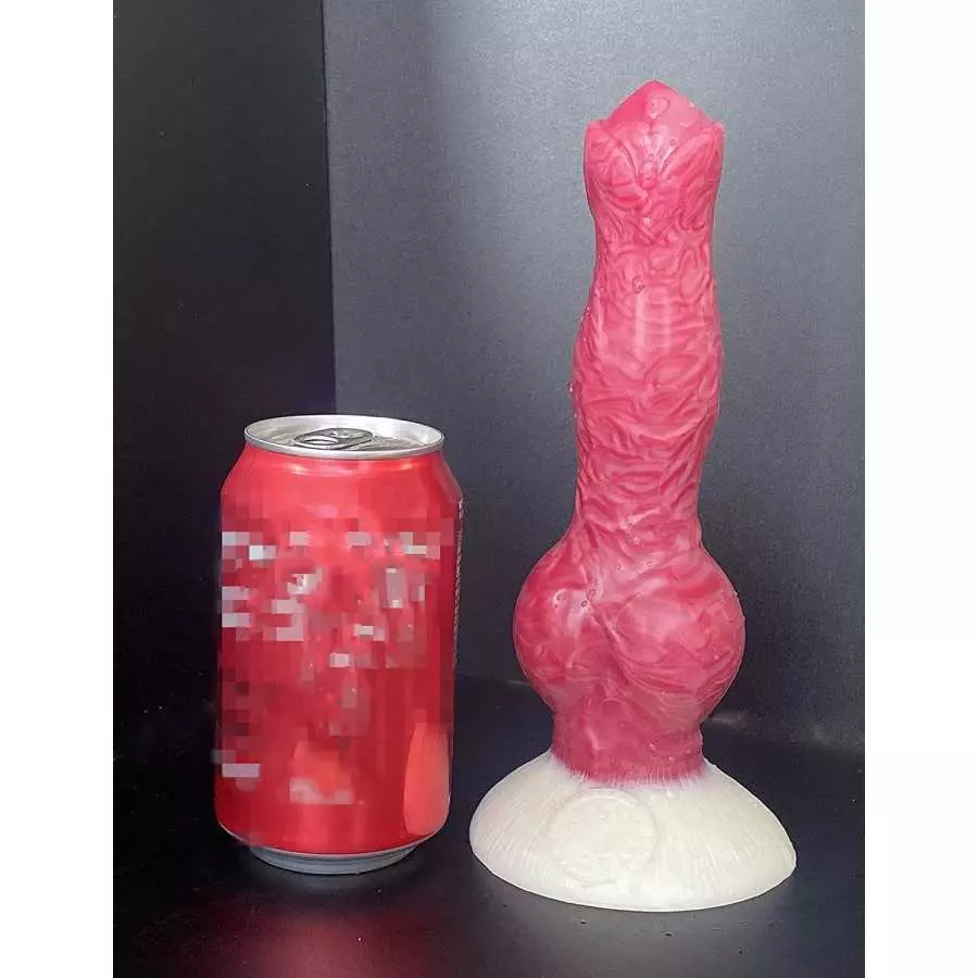 Realistic Dog Suction Cup Dildo for Beginners, 8.26 inches Pink Silicone Anal Butt Plug Adult Toys Animal Dildo for Women Lesbia