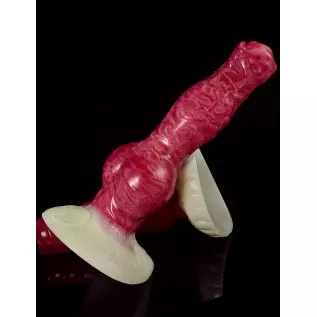 Realistic Dog Suction Cup Dildo for Beginners, 8.26 inches Pink Silicone Anal Butt Plug Adult Toys Animal Dildo for Women Lesbia
