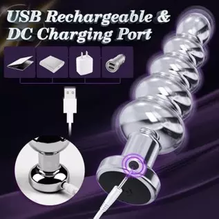 Vibrating Anal Vibrator Metal Anal Plug, Anal Beads Stimulator with 10 Vibration Modes Prostate Massager Graduated Design Remote