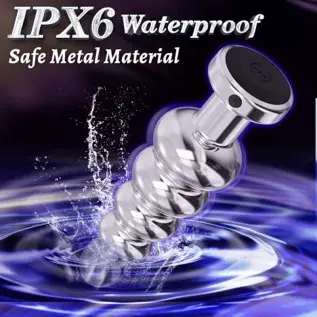 Vibrating Anal Vibrator Metal Anal Plug, Anal Beads Stimulator with 10 Vibration Modes Prostate Massager Graduated Design Remote