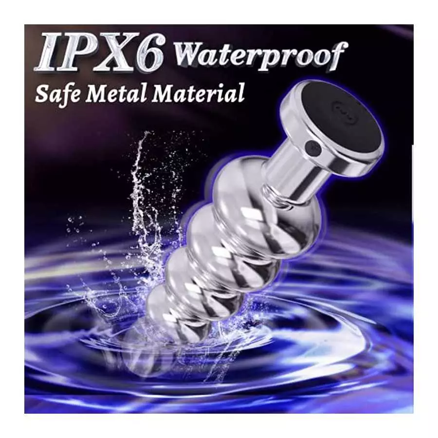 Vibrating Anal Vibrator Metal Anal Plug, Anal Beads Stimulator with 10 Vibration Modes Prostate Massager Graduated Design Remote