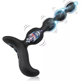 Electric Shock Anal Vibrator Prostate Stimulator, XINBALE 10 Vibration Modes Electric Stimulation Butt Plug Vibrating Anal Plug 