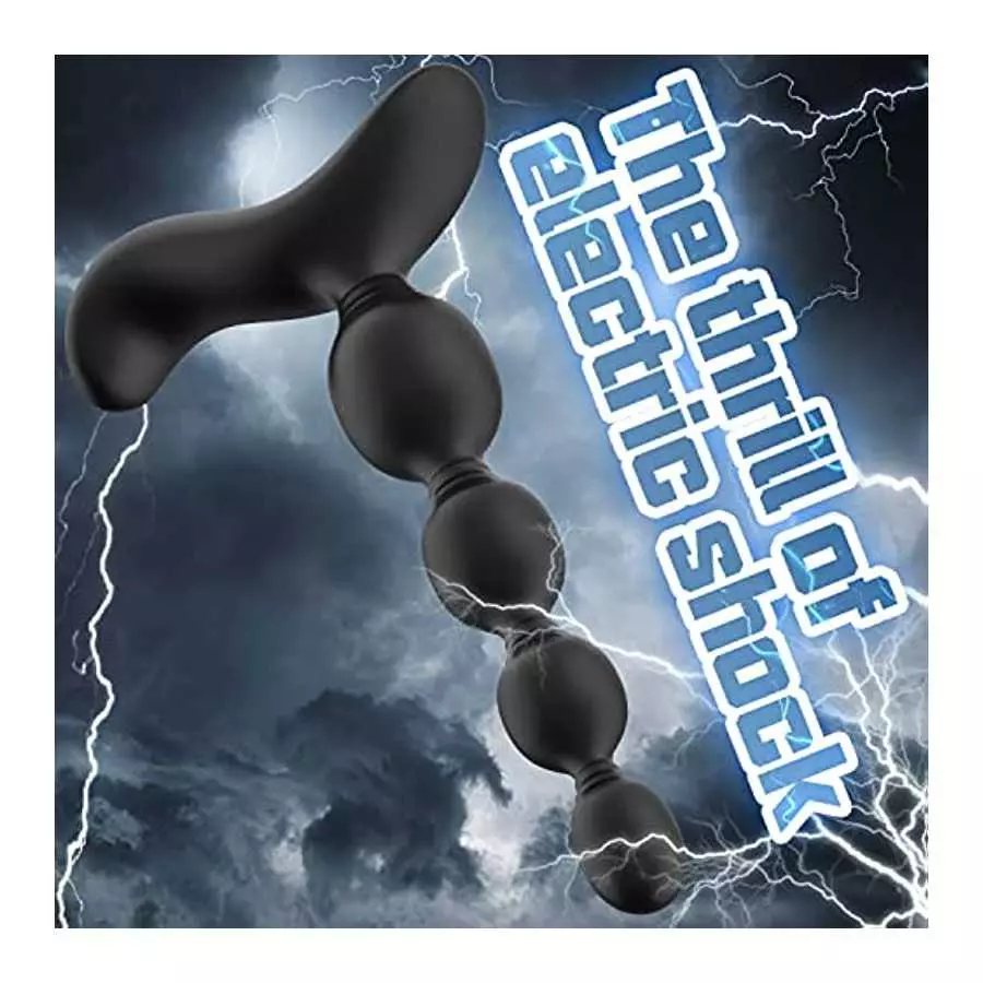 Electric Shock Anal Vibrator Prostate Stimulator, XINBALE 10 Vibration Modes Electric Stimulation Butt Plug Vibrating Anal Plug 