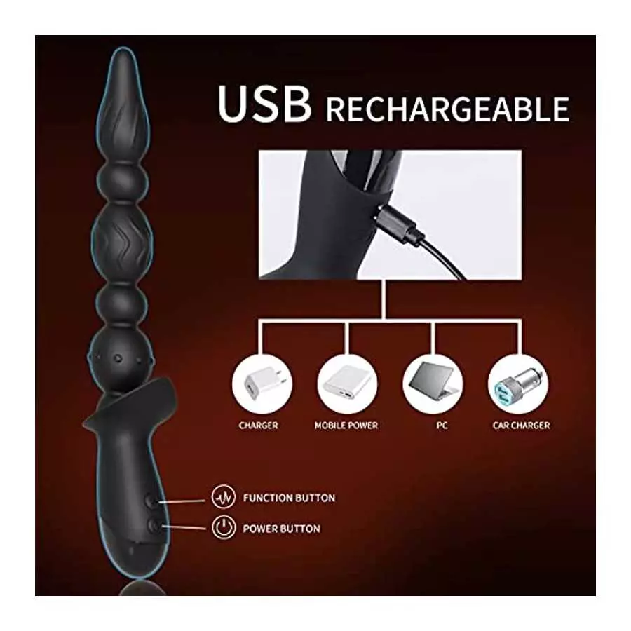 Hisionlee Vibrating Prostate Massager Anal Vibrator - Sex Toys 10 Patterns Anal Plug, G-spot Vibrator ,3 Reinforced Motors,Adult