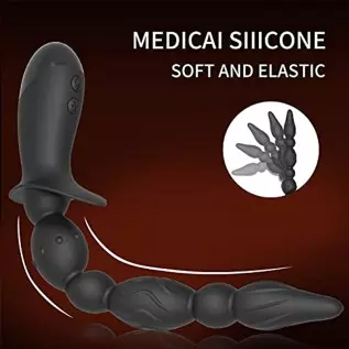 Hisionlee Vibrating Prostate Massager Anal Vibrator - Sex Toys 10 Patterns Anal Plug, G-spot Vibrator ,3 Reinforced Motors,Adult Hisionlee Vibrating Prostate Massager Anal Vibrator - Sex Toys 10 Patterns Anal Plug, G-spot Vibrator ,3 Reinforced Motors,Adult