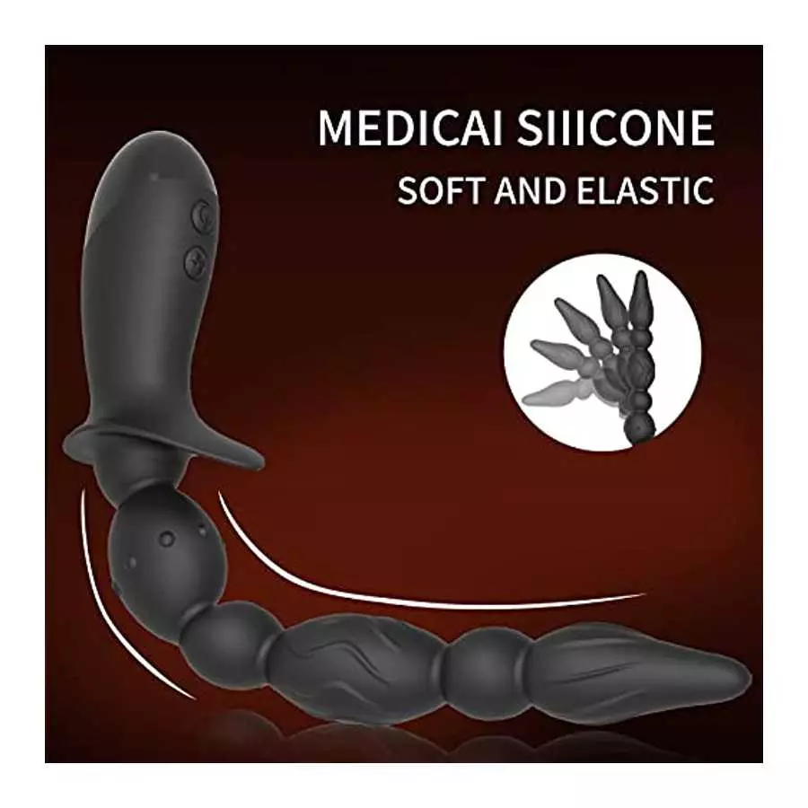 Hisionlee Vibrating Prostate Massager Anal Vibrator - Sex Toys 10 Patterns Anal Plug, G-spot Vibrator ,3 Reinforced Motors,Adult