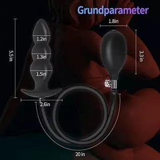 Silicone Expand Inflatable Anal Plug,Body-Safe Medical Grade Waterproof Butt Sex Toy, Anal Plug Sex Toy, Stretch Anal with Quick