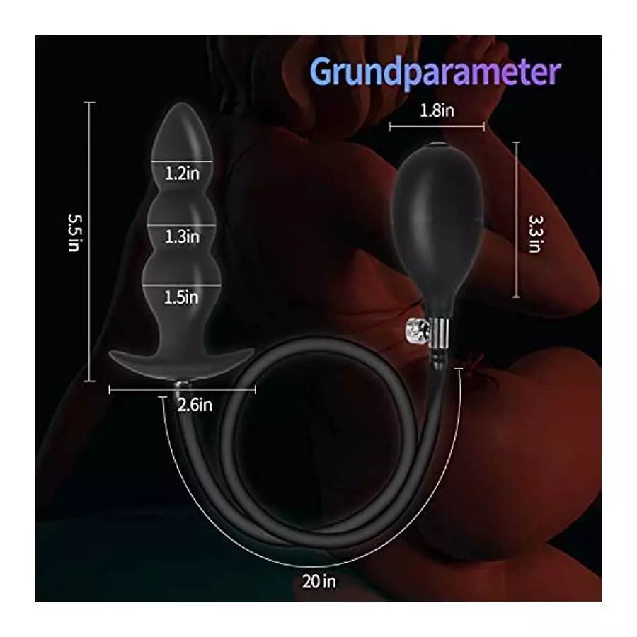 Silicone Expand Inflatable Anal Plug,Body-Safe Medical Grade Waterproof Butt Sex Toy, Anal Plug Sex Toy, Stretch Anal with Quick