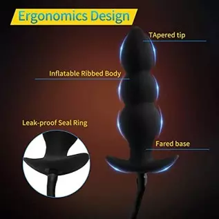 Silicone Expand Inflatable Anal Plug,Body-Safe Medical Grade Waterproof Butt Sex Toy, Anal Plug Sex Toy, Stretch Anal with Quick