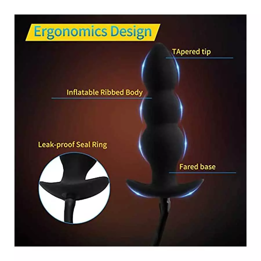 Silicone Expand Inflatable Anal Plug,Body-Safe Medical Grade Waterproof Butt Sex Toy, Anal Plug Sex Toy, Stretch Anal with Quick