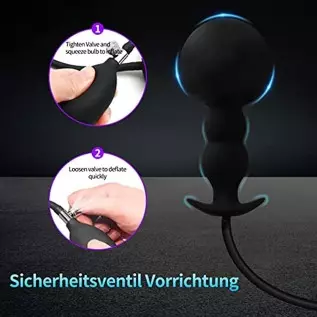 Silicone Expand Inflatable Anal Plug,Body-Safe Medical Grade Waterproof Butt Sex Toy, Anal Plug Sex Toy, Stretch Anal with Quick