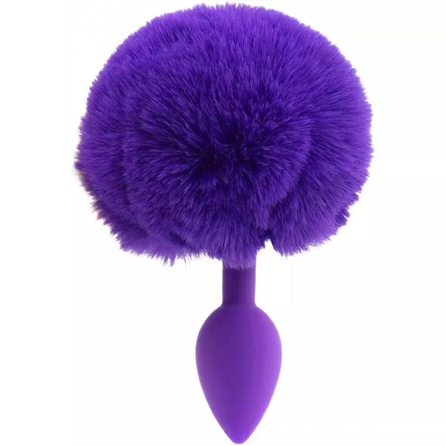 Pure Love Fluffy Bunny Tail, Silicone Anal Butt Plug, Purple Color, Adult Sex Toy, 45g Pure Love Fluffy Bunny Tail, Silicone Anal Butt Plug, Purple Color, Adult Sex Toy, 45g
