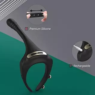 Vibrating Taint Teaser Cock Ring with Bullet, 3 in 1 Adjustable Penis Ring with Remote, Anal Vibrator with 10 Frequencies, Prost Vibrating Taint Teaser Cock Ring with Bullet, 3 in 1 Adjustable Penis Ring with Remote, Anal Vibrator with 10 Frequencies, Prost