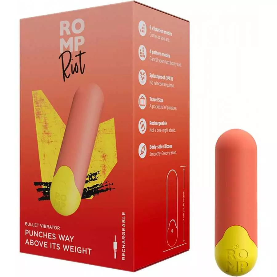 ROMP Riot Bullet Vibrator for Women - Mini Clitoral Vibrator for Her - 6 Intensity Levels & 4 Patterns for Clit Stimulation - So