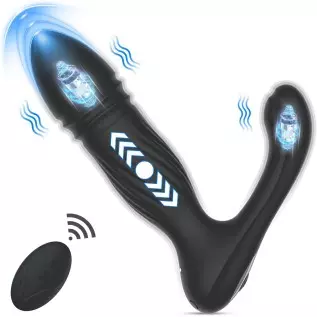 Prostate Massager Anal Vibrator Butt Plug, VOBJOY Sex Toys Vibrator with 26ft Remote Control 10 Modes Anus Adult Sensory Toys Ma