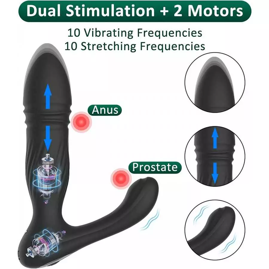 Prostate Massager Anal Vibrator Butt Plug, VOBJOY Sex Toys Vibrator with 26ft Remote Control 10 Modes Anus Adult Sensory Toys Ma